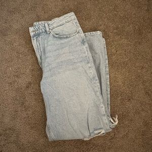 H&M High Waist Loose Straight Jeans